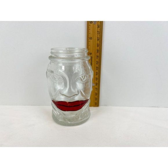 Vintage Lucky Joe Nash Prepared Mustard Jar Face Red Lips Sticker - Picture 3 of 5